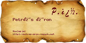 Petrás Áron névjegykártya